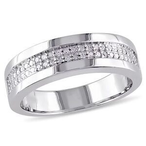 Zales Silver Diamond Accent wedding Band